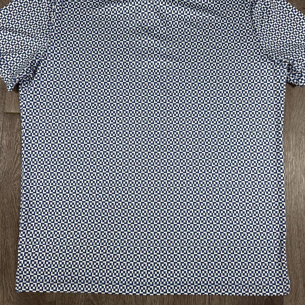 REDVANLY Polo Shirt Mens Large Blue Geometric Golf Performance Stretch Tech - Picture 11 of 12